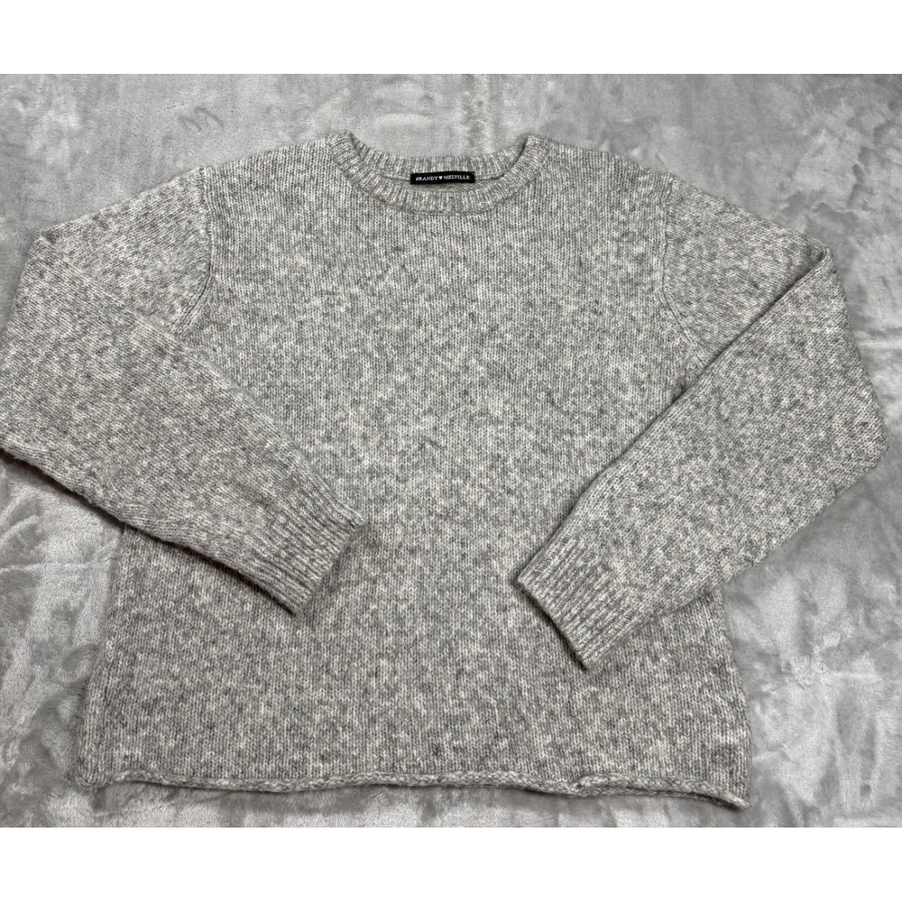 Brandy Melville Grey Marl Knit Crewneck Sweater One Size Fits like a Small